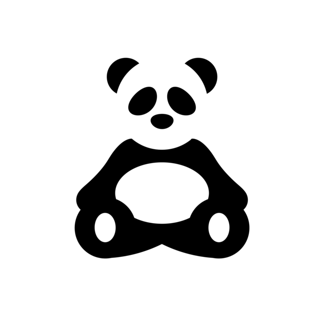 Illustration "Panda" - Panda réalisé avec des traits simple, noir et blanc