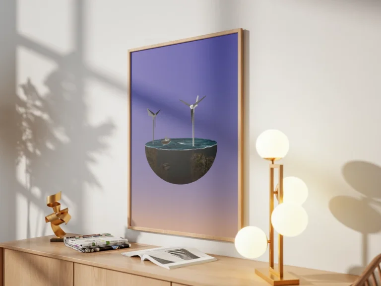 Illustration Mini-world affiché dans un cadre