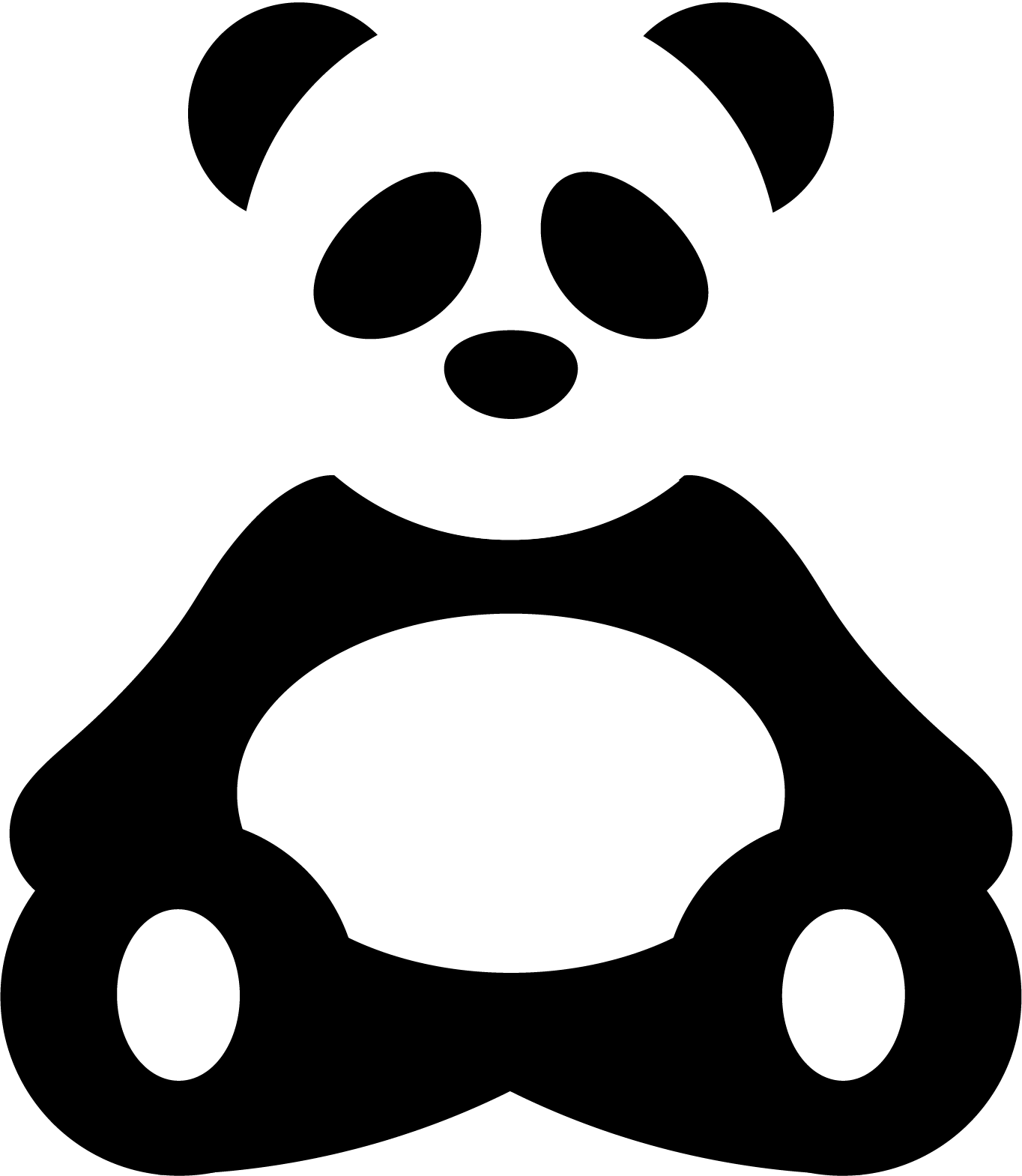Illustration Panda - réalisation lignes simple sur fond blanc